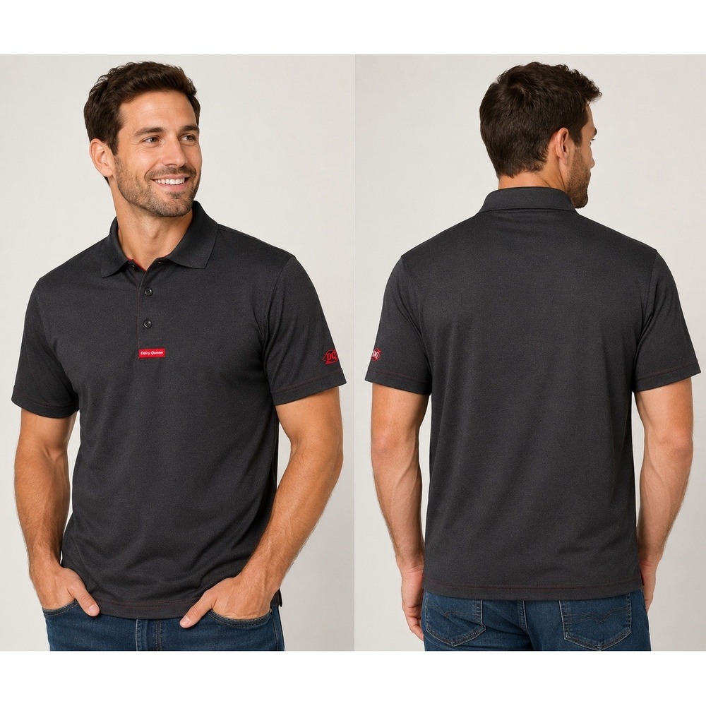 Dairy Queen DQ Shirt Adult Small Black Red Employee Work Uniform Short Sleeve